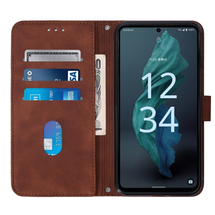 For Sharp Aquos R7 / P7 Crossbody 3D Embossed Flip Leather Phone Case