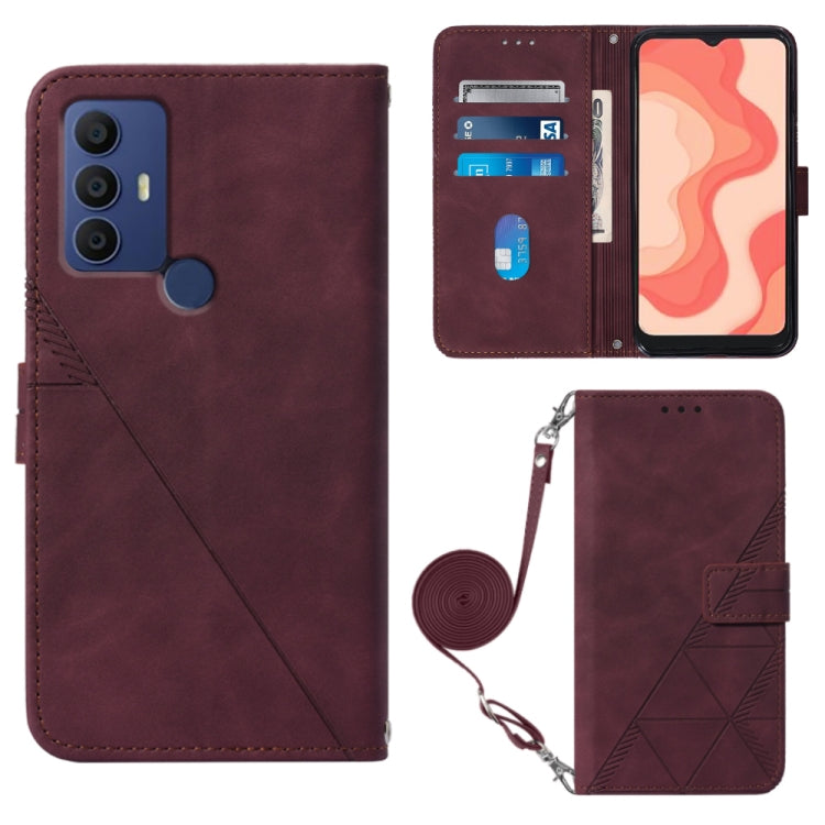 For Sharp Aquos V6 Plus / V6 Crossbody 3D Embossed Flip Leather Phone Case