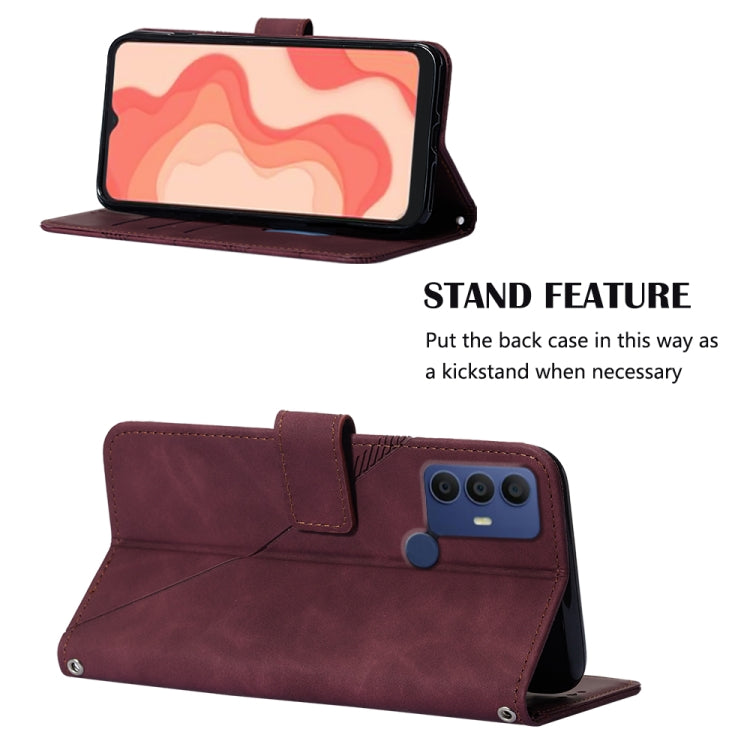 For Sharp Aquos V6 Plus / V6 Crossbody 3D Embossed Flip Leather Phone Case