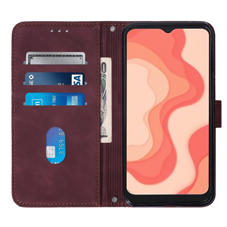 For Sharp Aquos V6 Plus / V6 Crossbody 3D Embossed Flip Leather Phone Case