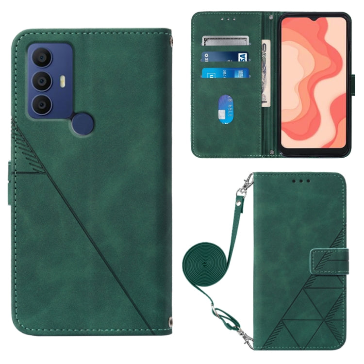 For Sharp Aquos V6 Plus / V6 Crossbody 3D Embossed Flip Leather Phone Case