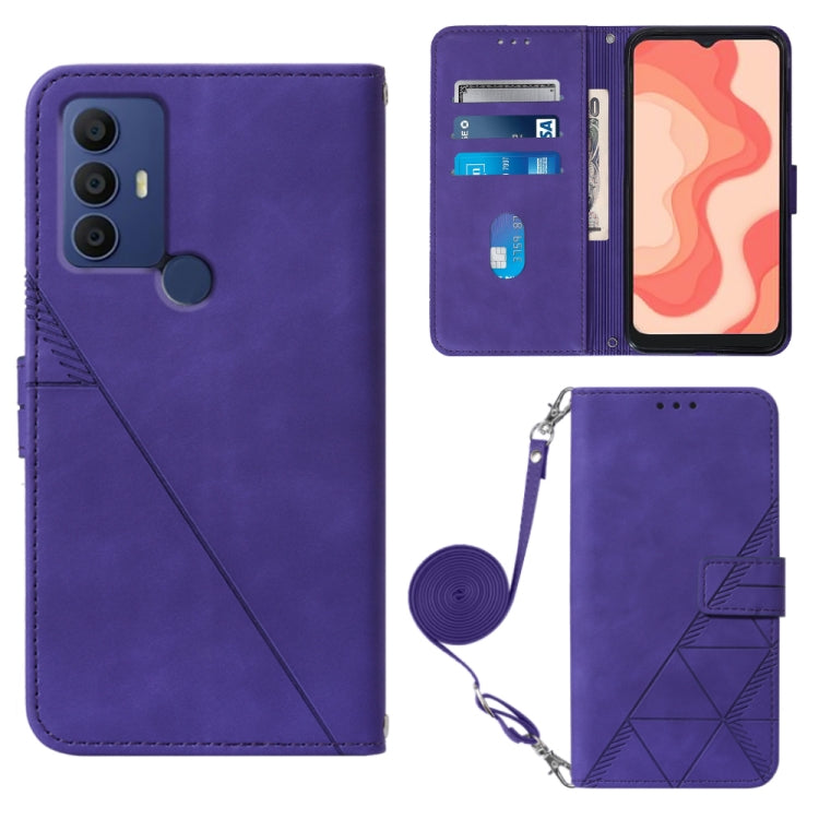 For Sharp Aquos V6 Plus / V6 Crossbody 3D Embossed Flip Leather Phone Case