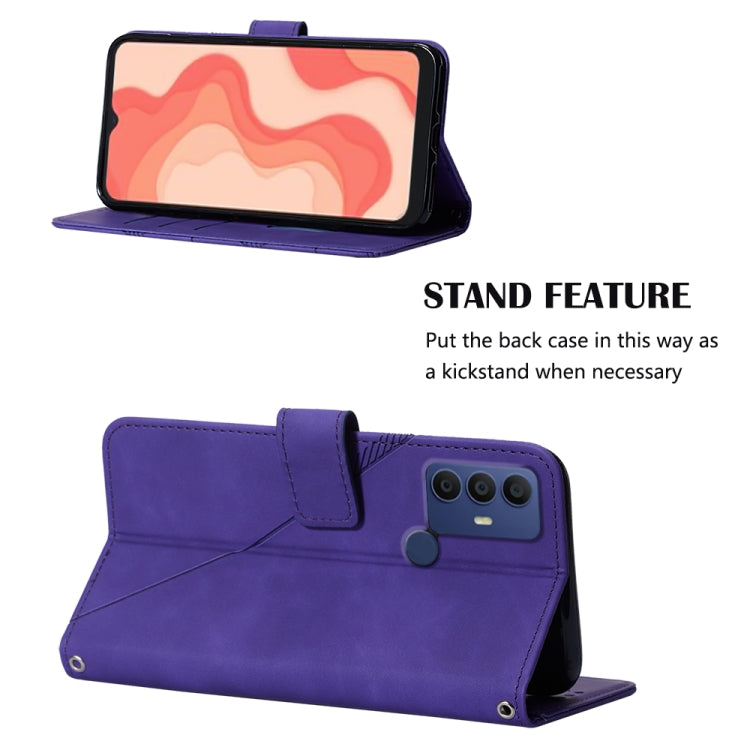 For Sharp Aquos V6 Plus / V6 Crossbody 3D Embossed Flip Leather Phone Case