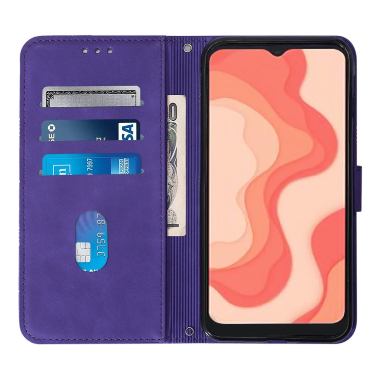 For Sharp Aquos V6 Plus / V6 Crossbody 3D Embossed Flip Leather Phone Case