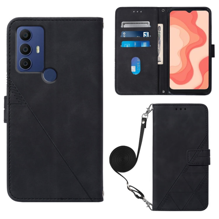 For Sharp Aquos V6 Plus / V6 Crossbody 3D Embossed Flip Leather Phone Case
