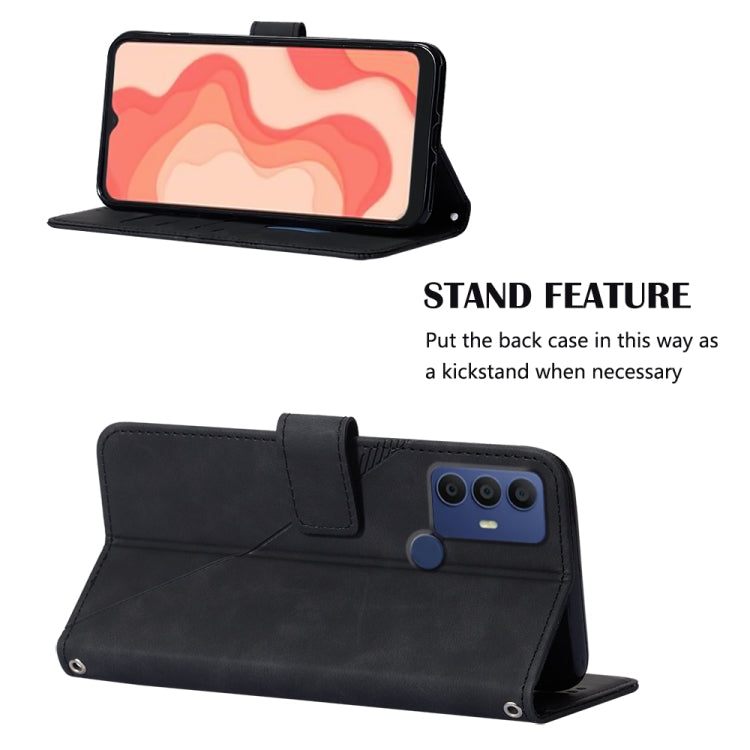 For Sharp Aquos V6 Plus / V6 Crossbody 3D Embossed Flip Leather Phone Case