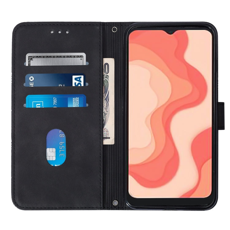 For Sharp Aquos V6 Plus / V6 Crossbody 3D Embossed Flip Leather Phone Case
