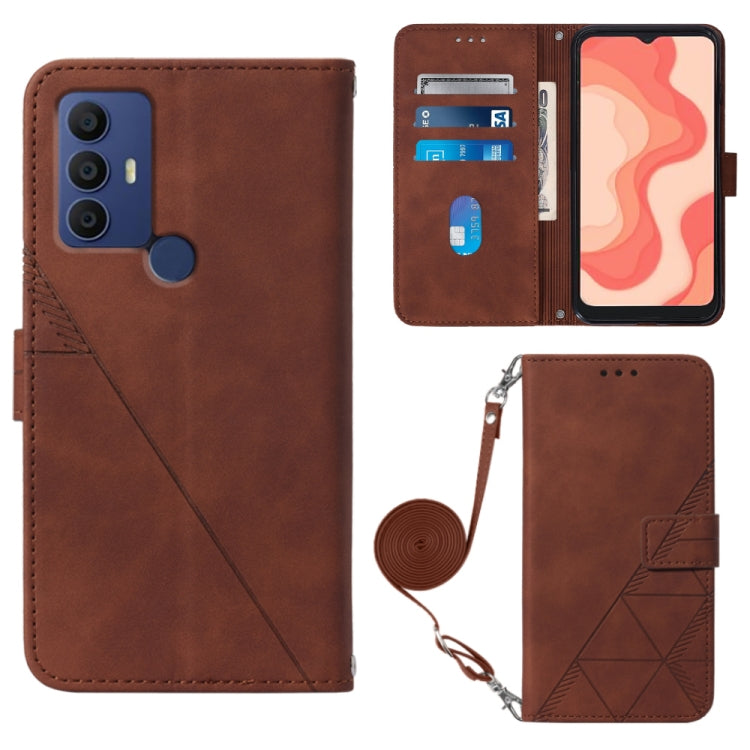For Sharp Aquos V6 Plus / V6 Crossbody 3D Embossed Flip Leather Phone Case
