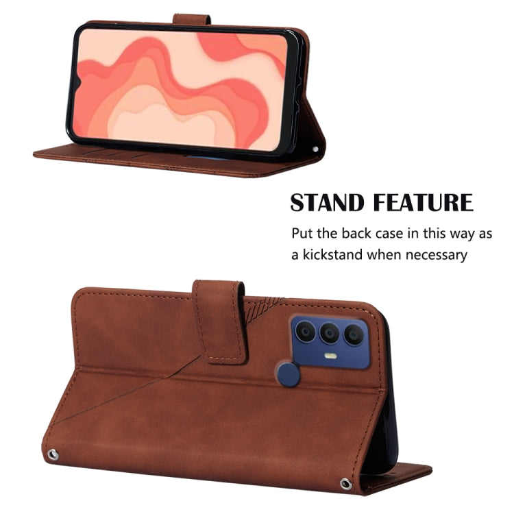 For Sharp Aquos V6 Plus / V6 Crossbody 3D Embossed Flip Leather Phone Case