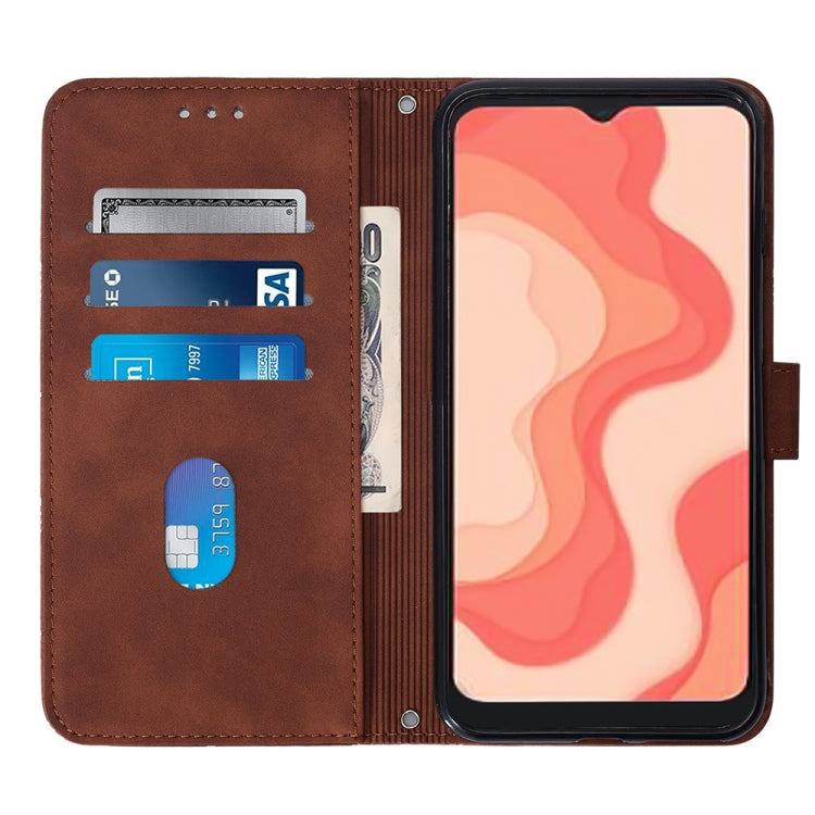 For Sharp Aquos V6 Plus / V6 Crossbody 3D Embossed Flip Leather Phone Case