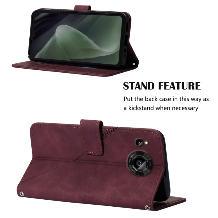 For Sharp Aquos Sense7 SH-V48 Crossbody 3D Embossed Flip Leather Phone Case
