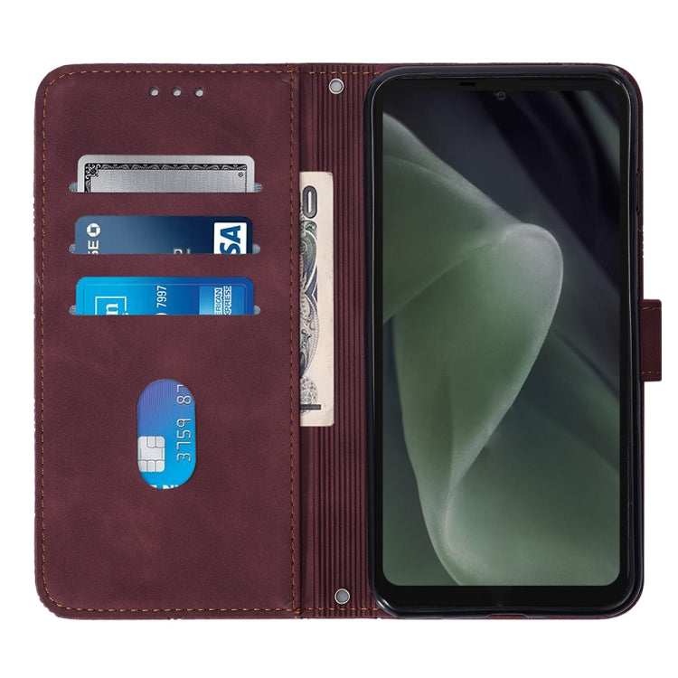 For Sharp Aquos Sense7 SH-V48 Crossbody 3D Embossed Flip Leather Phone Case