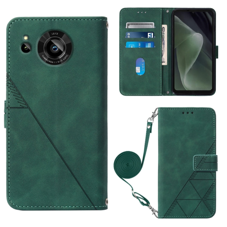 For Sharp Aquos Sense7 SH-V48 Crossbody 3D Embossed Flip Leather Phone Case