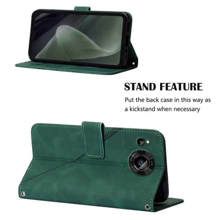 For Sharp Aquos Sense7 SH-V48 Crossbody 3D Embossed Flip Leather Phone Case