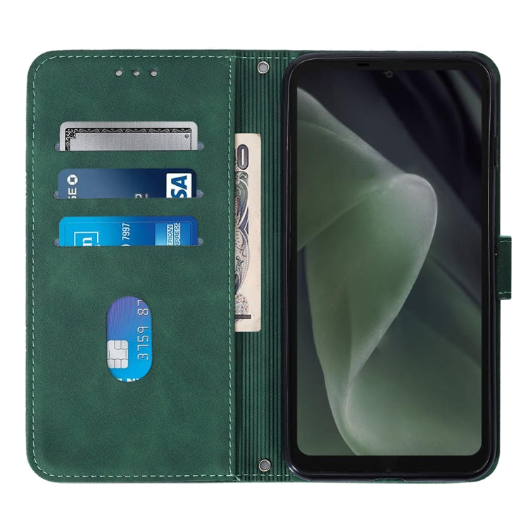 For Sharp Aquos Sense7 SH-V48 Crossbody 3D Embossed Flip Leather Phone Case