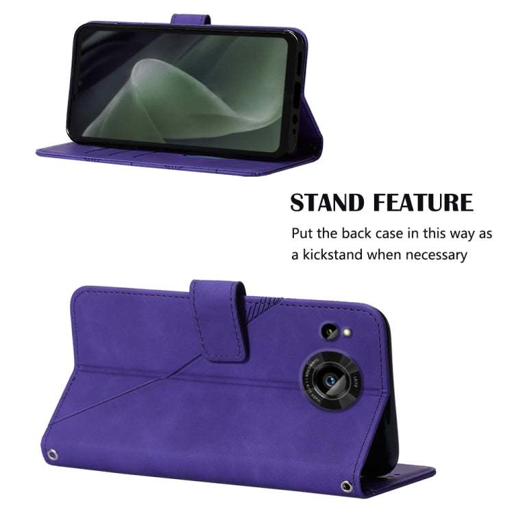 For Sharp Aquos Sense7 SH-V48 Crossbody 3D Embossed Flip Leather Phone Case