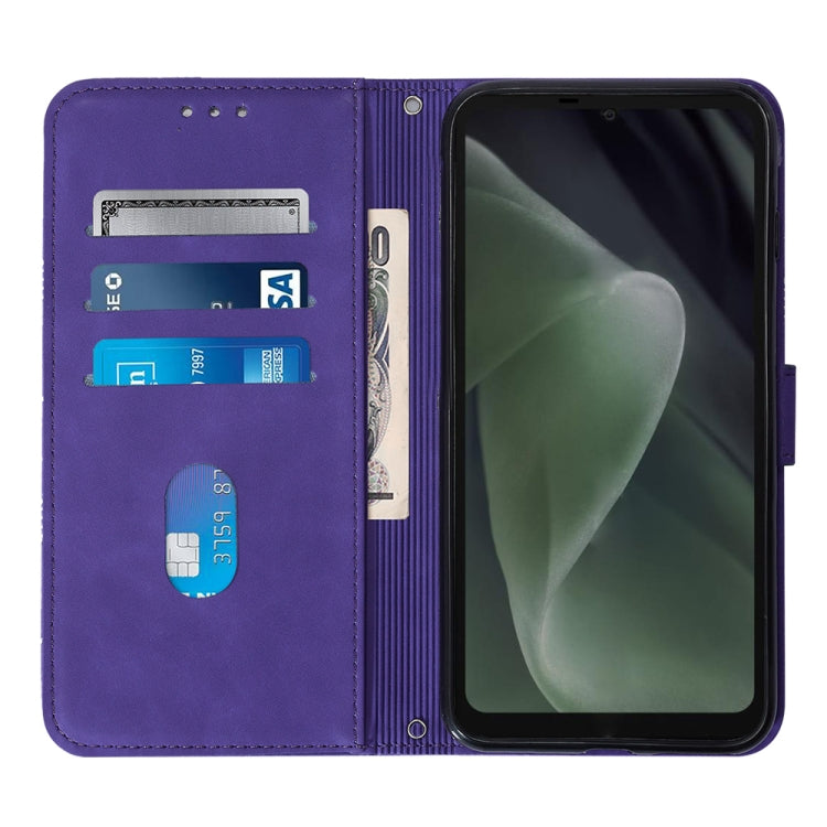 For Sharp Aquos Sense7 SH-V48 Crossbody 3D Embossed Flip Leather Phone Case