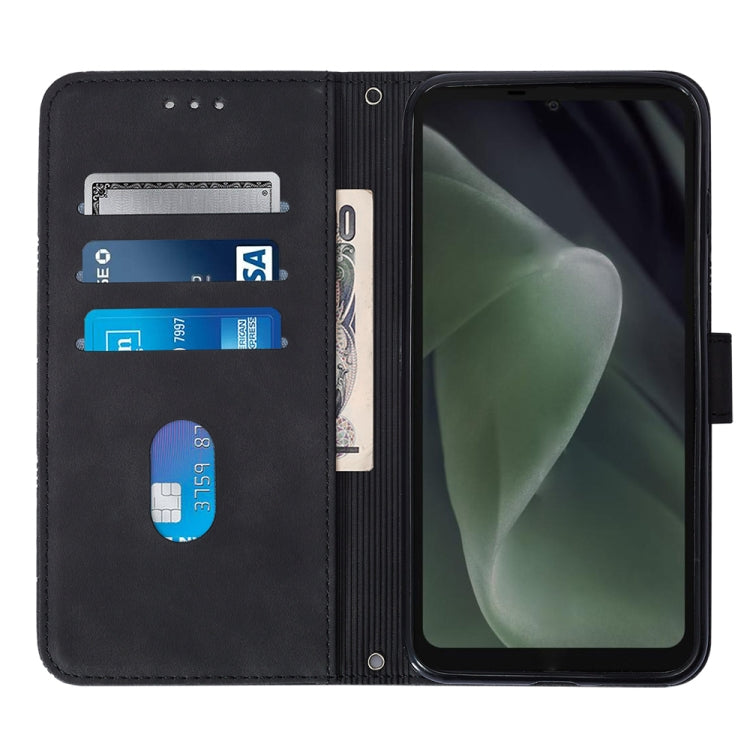 For Sharp Aquos Sense7 SH-V48 Crossbody 3D Embossed Flip Leather Phone Case
