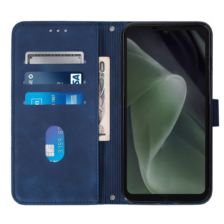 For Sharp Aquos Sense7 SH-V48 Crossbody 3D Embossed Flip Leather Phone Case