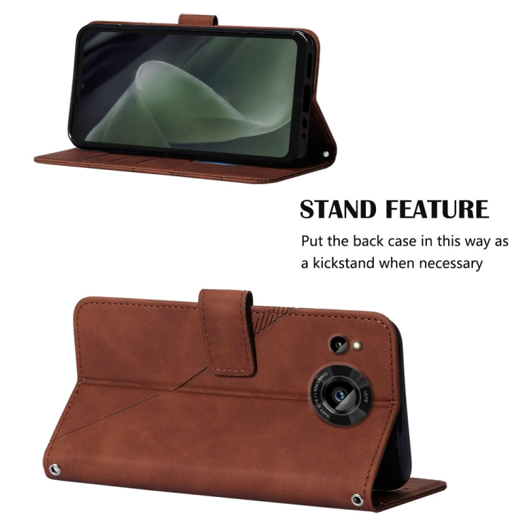For Sharp Aquos Sense7 SH-V48 Crossbody 3D Embossed Flip Leather Phone Case