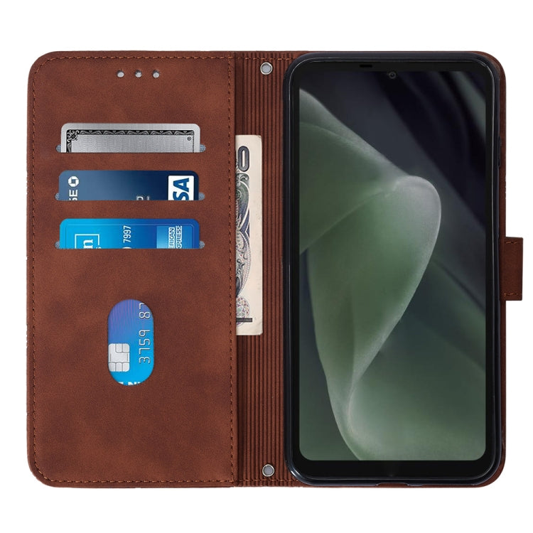 For Sharp Aquos Sense7 SH-V48 Crossbody 3D Embossed Flip Leather Phone Case