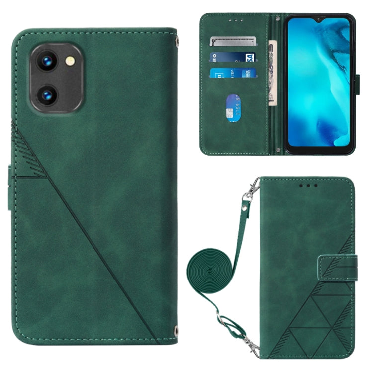 For UMIDIGI C1 Crossbody 3D Embossed Flip Leather Phone Case