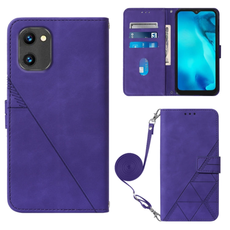 For UMIDIGI C1 Crossbody 3D Embossed Flip Leather Phone Case