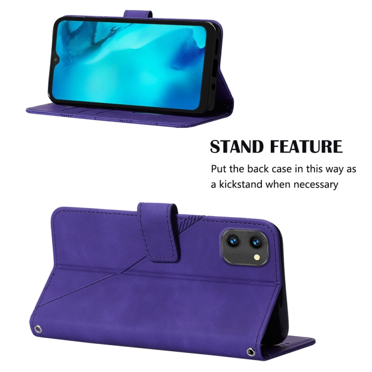 For UMIDIGI C1 Crossbody 3D Embossed Flip Leather Phone Case