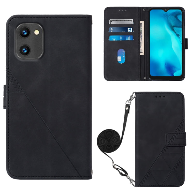 For UMIDIGI C1 Crossbody 3D Embossed Flip Leather Phone Case