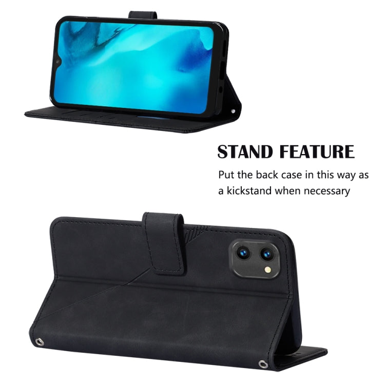 For UMIDIGI C1 Crossbody 3D Embossed Flip Leather Phone Case