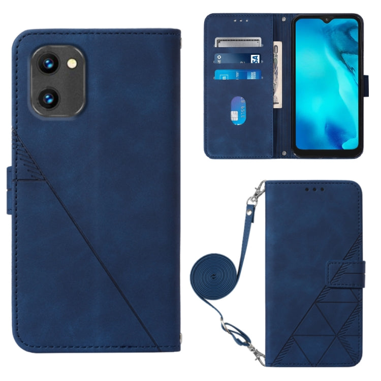 For UMIDIGI C1 Crossbody 3D Embossed Flip Leather Phone Case
