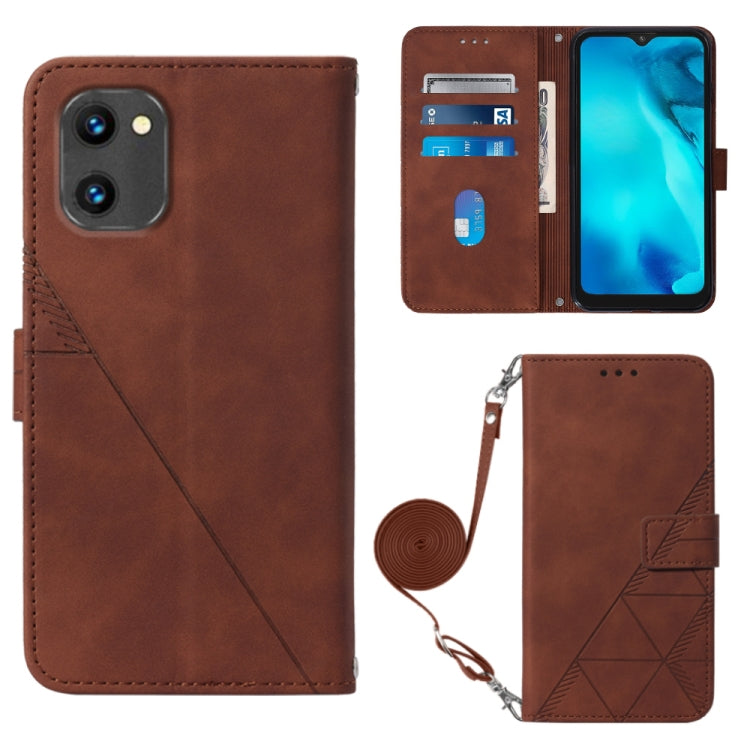 For UMIDIGI C1 Crossbody 3D Embossed Flip Leather Phone Case