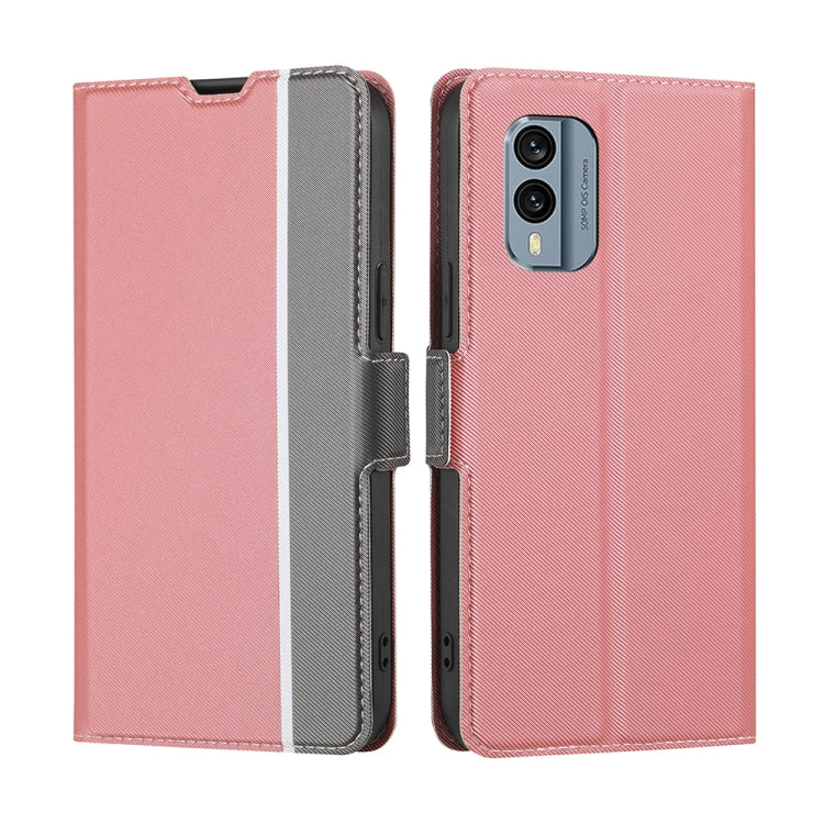 For Nokia X30 5G Twill Texture Side Buckle Leather Phone Case