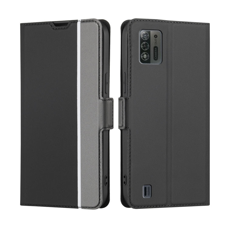For ZTE Blade A52 Lite Twill Texture Side Buckle Leather Phone Case