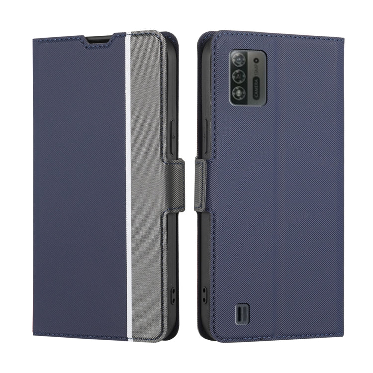 For ZTE Blade A52 Lite Twill Texture Side Buckle Leather Phone Case