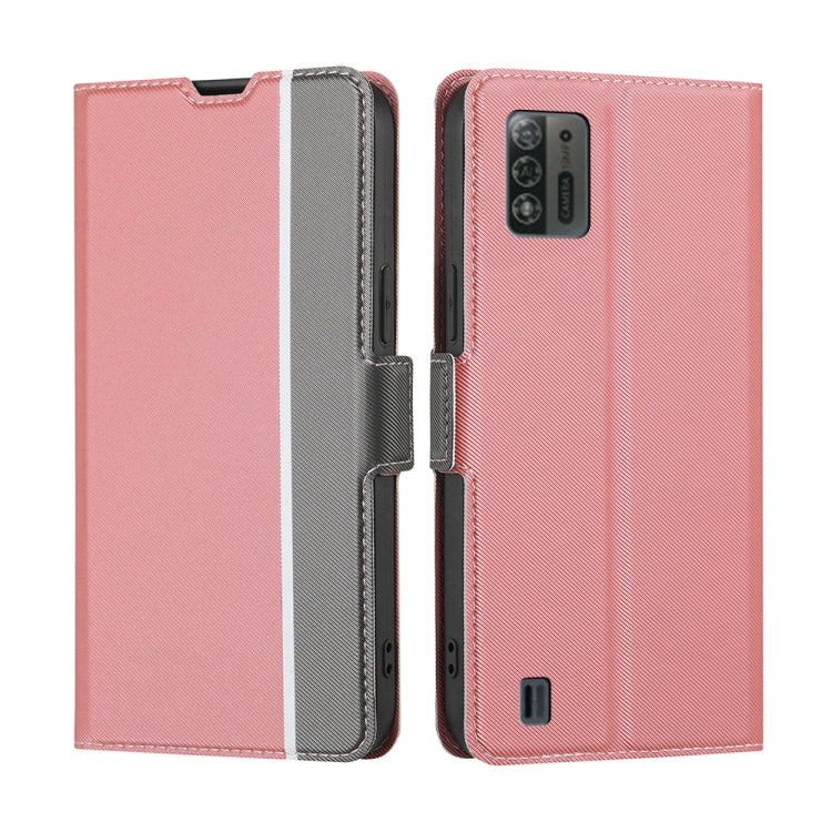 For ZTE Blade A52 Lite Twill Texture Side Buckle Leather Phone Case