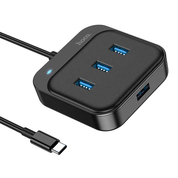 hoco HB31 Easy 4 in 1 USB-C / Type-C to USB3.0x4 Converter, Cable Length: 0.2m(Black)