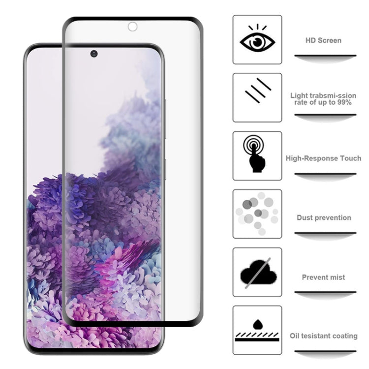 50 PCS 3D Curved Silk-screen PET Full Coverage Protective Film for Galaxy S20+(Black)