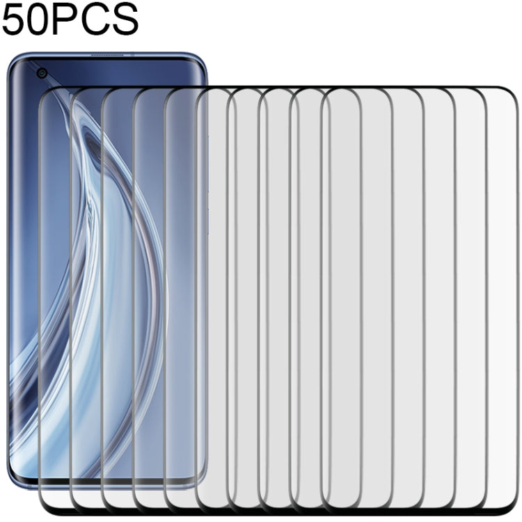 50 PCS 3D Curved Silk-screen PET Full Coverage Protective Film for Xiaomi Mi 10 5G(Black)
