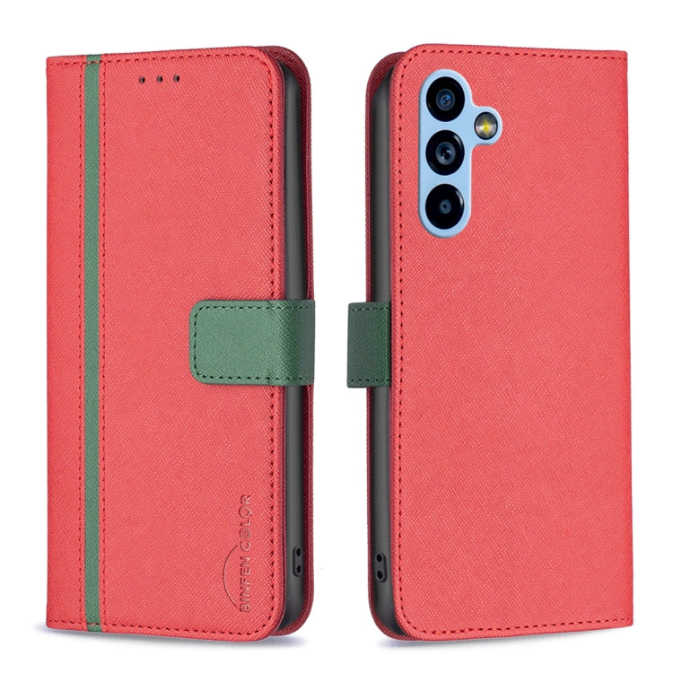 For Samsung Galaxy A54 5G BF13 Color Matching Cross Texture Leather Phone Case