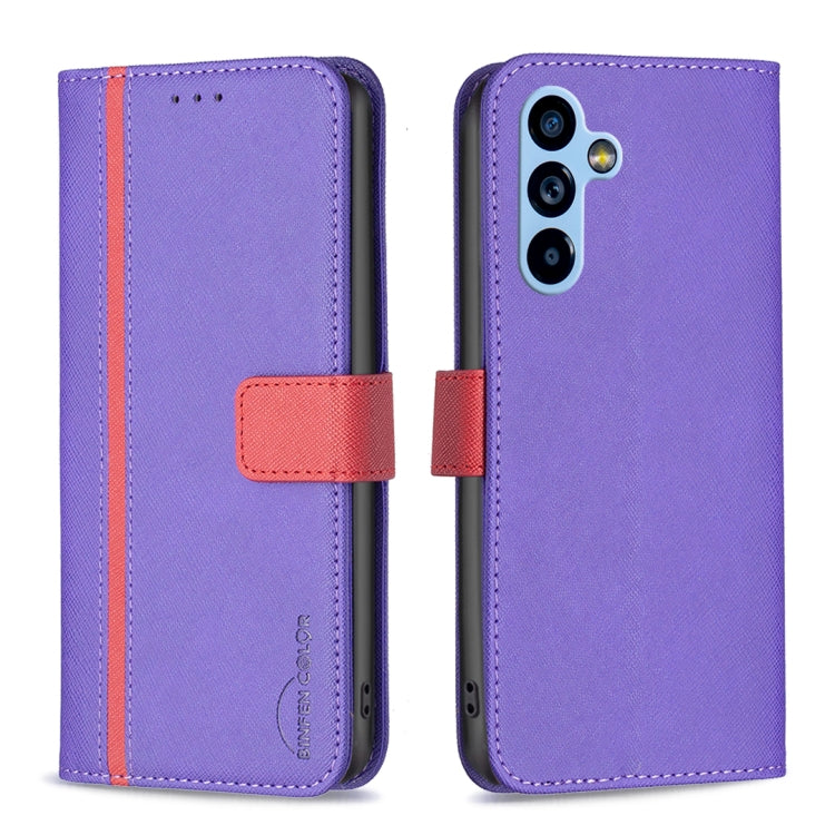 For Samsung Galaxy A54 5G BF13 Color Matching Cross Texture Leather Phone Case