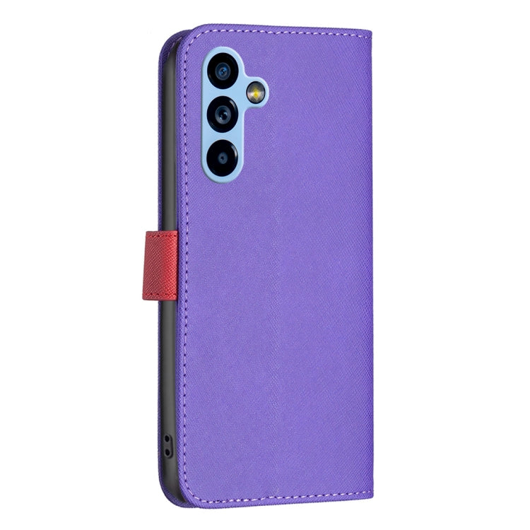 For Samsung Galaxy A54 5G BF13 Color Matching Cross Texture Leather Phone Case