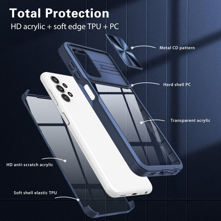 For Samsung Galaxy A13 4G 360 degree Full Coverage Sliding Camshield Phone Case