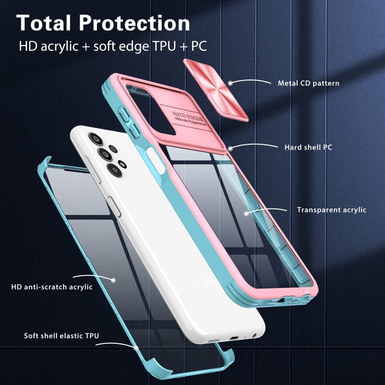 For Samsung Galaxy A13 4G 360 degree Full Coverage Sliding Camshield Phone Case