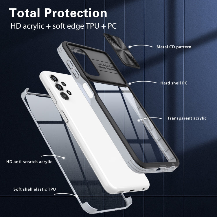 For Samsung Galaxy A13 4G 360 degree Full Coverage Sliding Camshield Phone Case