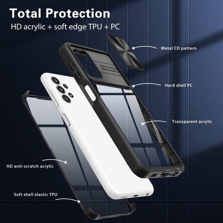 For Samsung Galaxy A13 4G 360 degree Full Coverage Sliding Camshield Phone Case
