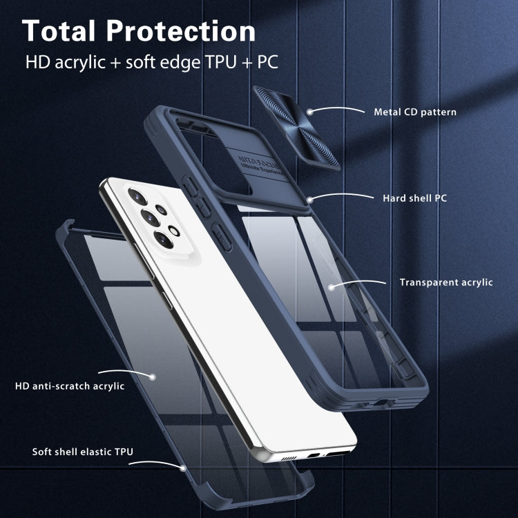 For Samsung Galaxy A53 5G 360 degree Full Coverage Sliding Camshield Phone Case