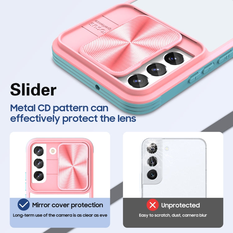 For Samsung Galaxy S22 5G 360 degree Full Coverage Sliding Camshield Phone Case