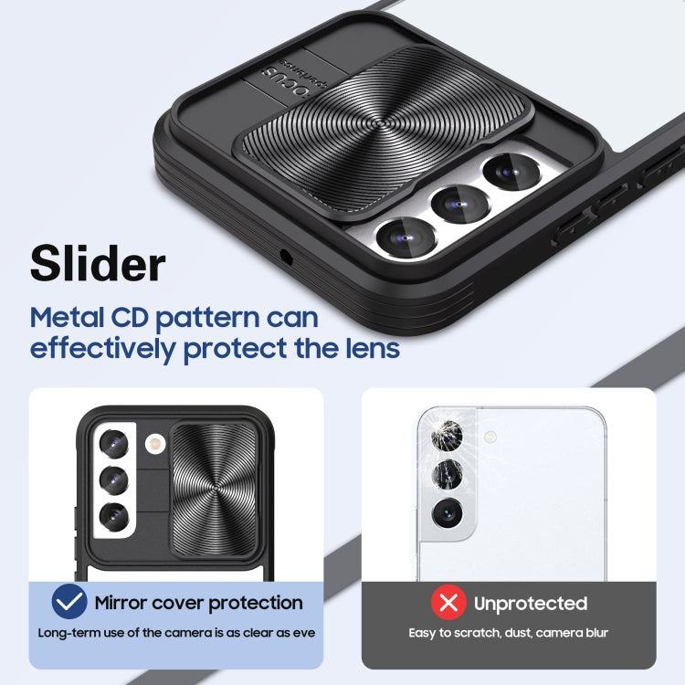 For Samsung Galaxy S22 5G 360 degree Full Coverage Sliding Camshield Phone Case