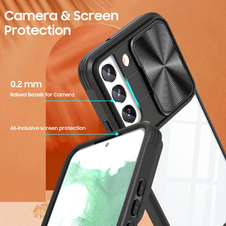 For Samsung Galaxy S22 5G 360 degree Full Coverage Sliding Camshield Phone Case